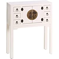 Consola de 6 cajones y 2 Puertas Oriental Blanca de Madera para salón Sol Naciente - LOLAhome